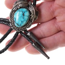 1970&#39;S C Manning Navajo Sterling and turquoise bolo tie - £130.57 GBP