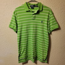 Polo Ralph Lauren Green &amp; White Stripe Short Sleeve Polo Shirt Men&#39;s Size M - £17.60 GBP