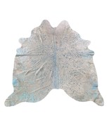 Turquoise Metallic Cowhide Rug (one small mark) Size: 7x6 feet Y-065 - $337.15 CAD