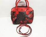 Coach Rowan Mini Satchel Red Rose Floral Signature Canvas Crossbody Bag ... - $89.99
