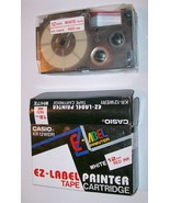Genuine Casio EZ Label Printer Cartridge KR-12WER1 white tape red ink 12 mm - $12.33 CAD