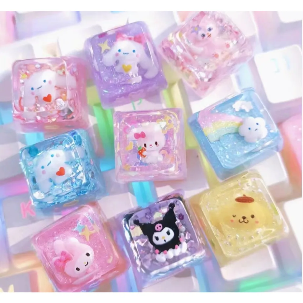 Kuromi Cinnamoroll Cute Keycap Mechanical Keyboard Resin Transparent - $25.56+