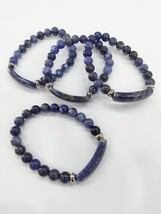 Beautiful Sodalite Crystal Bracelet Hand Carved Crystal Gemstone Bracelet - £12.09 GBP