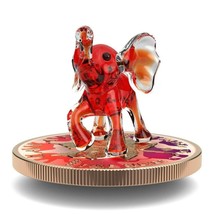 1 Oz Silver Coin 2022 $5 Canada Maple Leaf Murano Glass Series - Red Elephant - £99.62 GBP