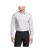 Calvin Klein Men&#39;s Steel Plus Dress Shirt Stretch Slim Fit Check Grey-16... - €31,82 EUR