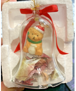 Lil Chimers Crystal Glass Bell Tree Ornaments Snowman In Box - $271.18 MXN