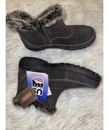 Khombu Womens Boots Brown Suede Leather 6M “Gracie” Faux Fur NEW - $68.31