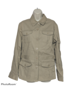 Jones Wear Sport Womens Jacket Size 10 Solid Tan Button Up Pockets - $54.33 CAD