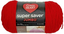 Red Heart Super Saver Jumbo 14 oz Skein Of Yarn- “Cherry Red”- Bright Red New - £8.72 GBP