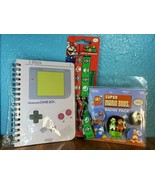 Nintendo &amp; Super Mario Set - Lot Of 3 - Notebook, Badge Pin Set, &amp; Festi... - £14.67 GBP
