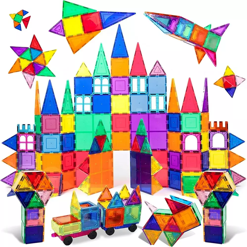 Building Tiles  Magnet Building Blocks for Kids  100 Piece Set - $38.18
