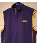 LSU Tigers Louisiana State University Purple and Gold Fleece Women&#39;s Ves... - $17.46