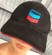 Chevron TotalGA Gas Station Fuel Stretch One Size Black Baseball Cap Hat - £11.48 GBP