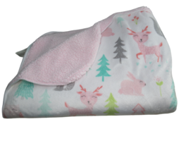 Target Cloud Island Baby Blanket Deer Owls Rabbits Squirrels Trees Pink ... - £11.81 GBP
