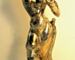 Silver Plated Bronze Apsara Dancing Pose Standing Statue 20&quot; Tall  - $216.81