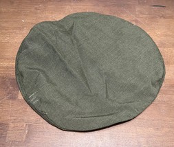 Vintage Military Crown Service Cap Cover Size  7 1/8 Green Poly/Wool - £7.96 GBP