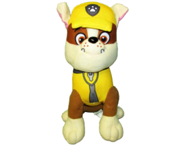 PAW PATROL RUBBLE PLUSH 10&quot; STUFFED YELLOW BULL DOG RESCUE PUP NICKELODE... - $9.00