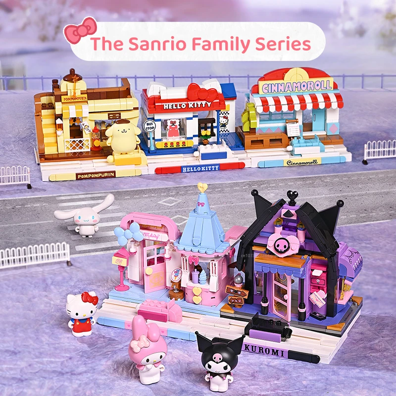 Sanrio Assembled Toy Building Blocks Hello Kitty Kuromi Cinnamoroll My Melody - £26.58 GBP+