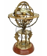 18&quot; Antique Engraved Astrolabe Armillary Sphere Nautical Brass Compass &amp;... - £195.56 GBP