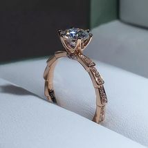  diamond test rose gold 1ct 2ct moissanite snake bone six prong women ring 925 sterling thumb200