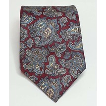 GANT Men Dress Silk Tie Red with Paisley Print 57&quot; Length 3.25&quot; wide Made in US - £23.36 GBP