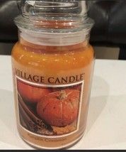 Village Candle Scented Pumpkin Cinnamon 2 Wicks Fall Fragrance New - £23.96 GBP