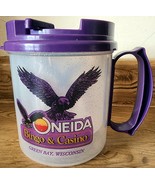 Vintage Oneida Bingo &amp; Casino Plastic Travel Mug W/ Cover Grren Bay WI C... - $232.12 MXN