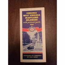 Virginia West Virginia Maryland Delware Road Map from ESSO 1941 Edition - £14.36 GBP