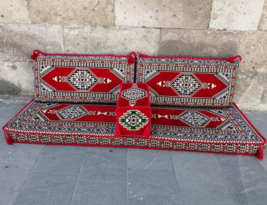 Arabic Sofa Set Turkish Ottoman Kilim Corner Cushion pillows Lounge Couc... - £140.00 GBP