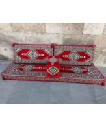 Arabic Sofa Set Turkish Ottoman Kilim Corner Cushion pillows Lounge Couc... - £139.36 GBP
