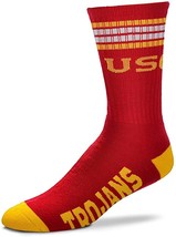 FBF 4 Stripe Deuce Crew Socks USC Trojans Large(10-13) - $273.27 MXN