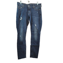 Lucky Brand Jeans Womens 4/27 Lolita Skinny Blue Medium Wash Denim Distressed - £12.95 GBP