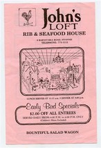 John&#39;s Loft Rib &amp; Seafood House Menu Barnstable Road Hyannis Massachusetts  - $17.82