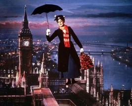 Mary Poppins Julie Andrews with umbrella flies across London 16x20 poster - £19.53 GBP