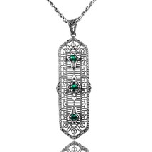 925 Silver Jewelry Set For Women Pure 925 Sterling Silver Vintage Emerald Earrin - £75.93 GBP