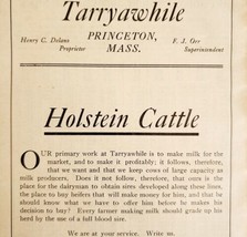 Tarryawhile Holstein Cattle Milk 1910 Advertisement Dairy Farms ADBN1eee - £23.66 GBP