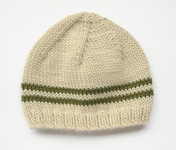 Organic soft merino wool mens beanie with stripes winter beanie - $24.17+