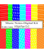 Music Notes 3 Digital Kit-Digtial Paper-Art Clip-Gift Tag-Jewelry-T shirt - $37.30 MXN