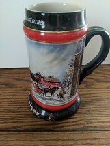 VINTAGE 1992 Budweiser Holiday Beer Stein Mug &quot;A Perfect Christmas&quot; Clydesdales - £7.58 GBP