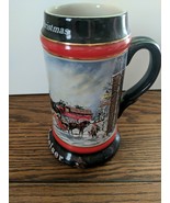 VINTAGE 1992 Budweiser Holiday Beer Stein Mug &quot;A Perfect Christmas&quot; Clyd... - £7.60 GBP