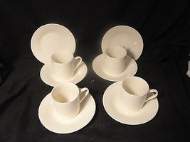 Ivory Toscany Collection Demitasse Cups and Saucers 4 ea - £19.17 GBP