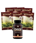 Chaga Capsules + Detox Tea All Organic Healthy Cleansing Formula 6 Weeks... - £123.49 GBP