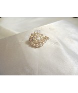 Charter Club 1&quot; Silver Tone Faux Pearl leaf Pin F324 $22 - $200.86 MXN