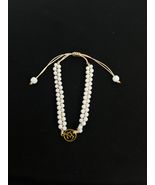 &quot;OM&quot; Sacred Symbol Natural White Onyx 4mm Stone Bracelet (2 Types) - £12.58 GBP