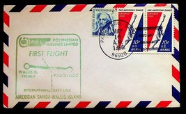 PAL Polynesian Airlines First Flight Cover 1966 American Samoa Wallis Is... - $8.86