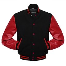 Scarlet Leather Varsity Jacket - $53.00