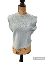 Dalton 50&#39;s 100% Virgin Cashmere Blue Knit Sweater Vest WPL 11765 - £26.73 GBP
