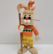 Vintage Ski Bunny Rabbit Plush Dakin Dream Pets Orange Yellow - £32.56 GBP