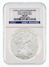 2011 American Silver Eagle Graded by NGC as MS-69 Early Releases - £51.93 GBP