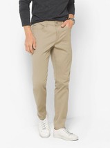 Michael Kors Mens Slim-Fit Cotton-Twill Five-Pocket Pants 40X34 Sand NWT - £78.16 GBP